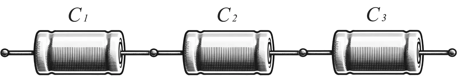 illustration of capacitors in series
